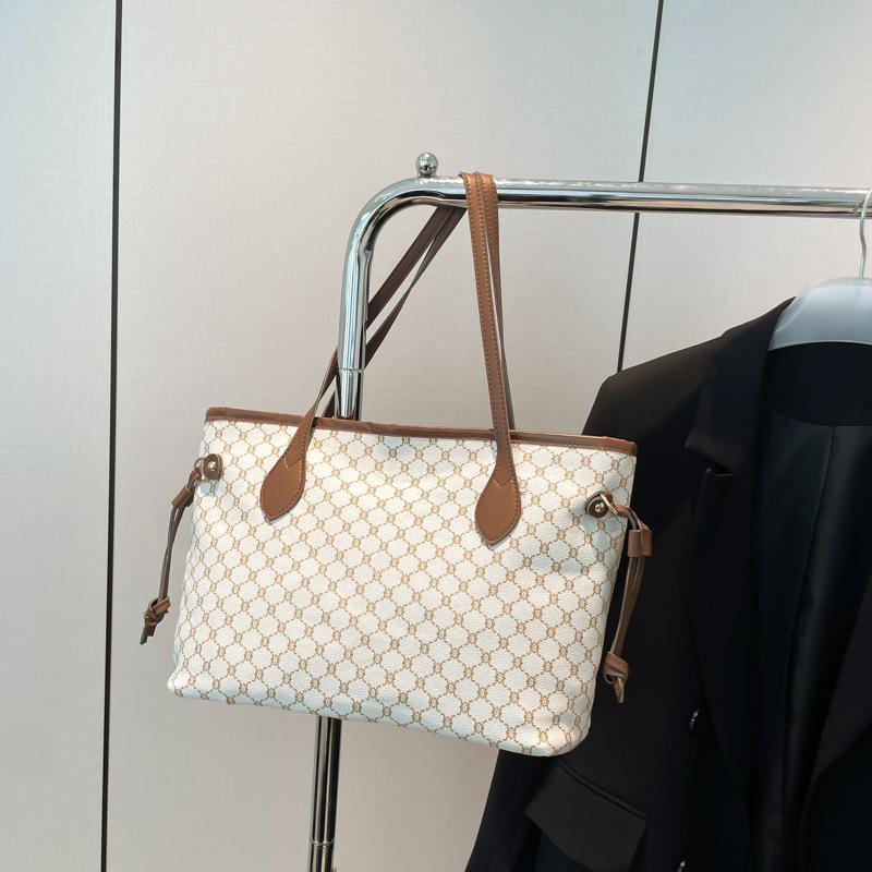 Модная нишевая повседневная женская простая ретро новая портативная сумка-тоут на плечо большой вместимости женская