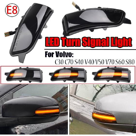 Malcayang Side Mirror Turn Signal Indicator Sequential Dynamic Blinker Light Replacement Compatible with Volvo C30 C70 S40 V40 V50 V70 S60