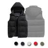 Men Trendy Sleeveless Down Thermal Hooded Vests Jackets Zipper Outdoor Winter Casual Waistcoat Windproof Jacket