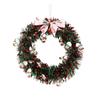 Christmas Decoration Wreath Handmade Christmas Color Strip Wreath Door Hanging Red And Green Wool Strip Rattan Ring