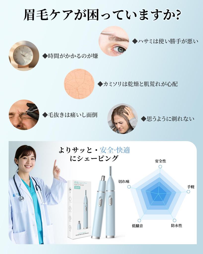 Eyebrow Trimmer Nose Hair Trimmer for Women Comb Electric Razor for and Body Hair Features include precise low energy compact and a convenient gift
