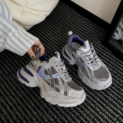 Кроссовки на подошве с вакуумной пленкой женские 2025 осень новая обувь платформа кроссовки универсальные повседневные увеличивающие рост папины кроссовки