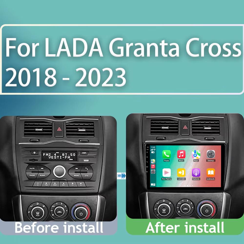 Car Radio Carplay For Lada Granta FL 2018 2019  Navigation GPS Android Auto Multimedia Player Stereo Unit WiFi BT No 2din 4G