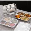 304 Stainless Steel Divided Dinner Plate 4/5-Compartments School Food Plate  Kindergarten