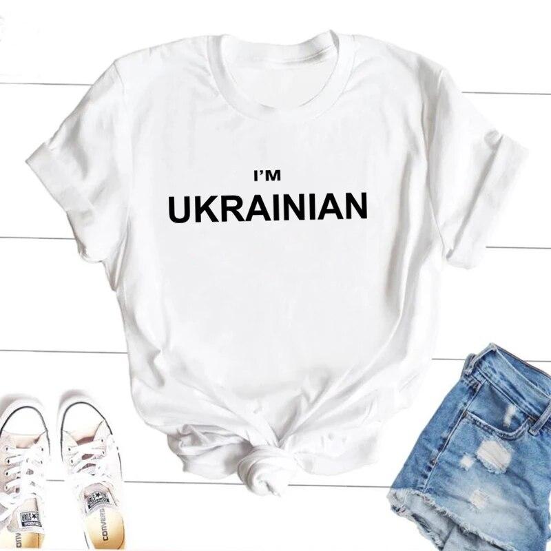 Футболка «Я украинец», женская футболка унисекс, повседневная футболка с буквенным принтом «Украина любовник», футболка в стиле Харадзюку с коротким рукавом, хлопковая женская одежда унисекс