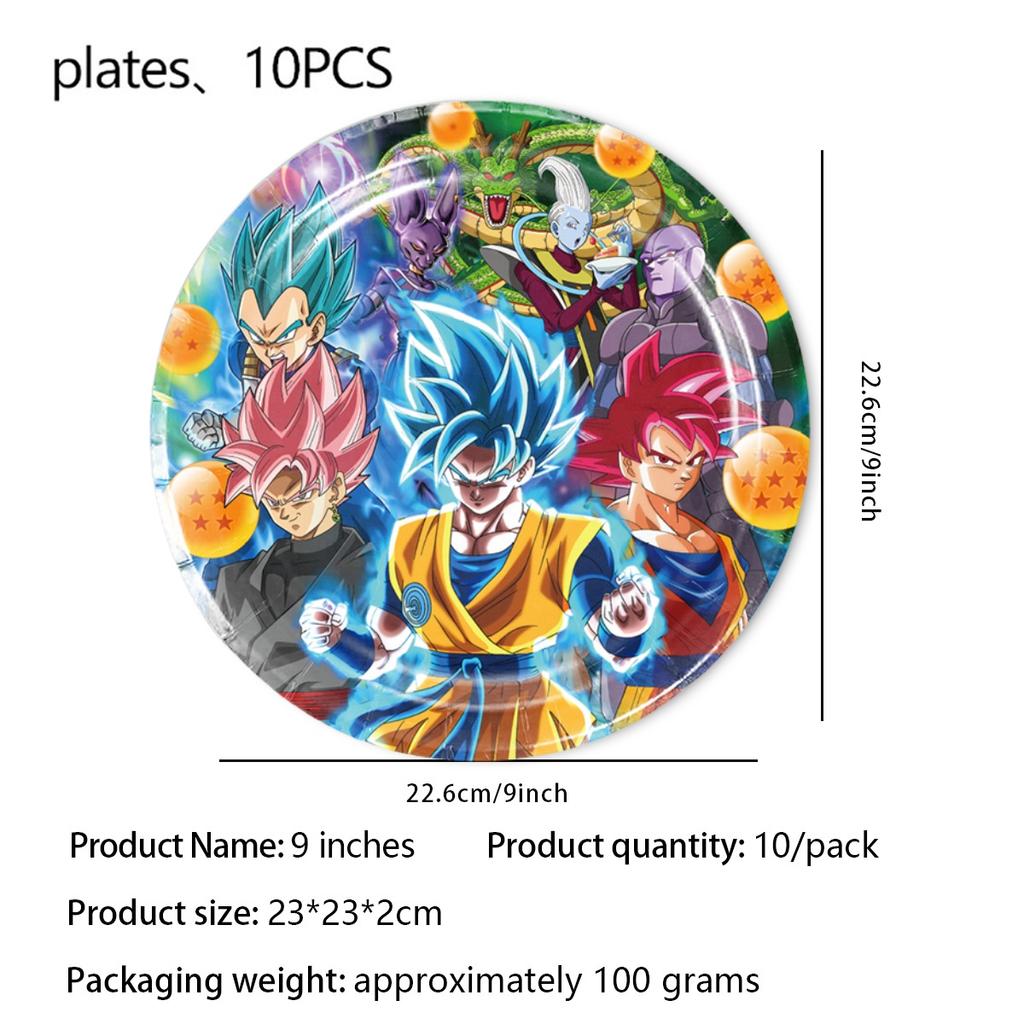 Набор для дня рождения Dragon Ball Скатерть Тарелки Салфетки Украшения для кексов Праздничная шляпа Праздник для малыша Подарки для вечеринки Dragon Ball
