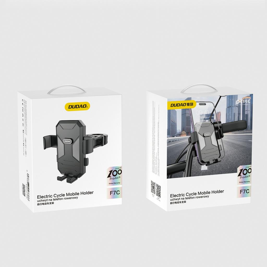 Универсальное крепление для телефона на велосипед и мотоцикл Dudao F7C - Черный