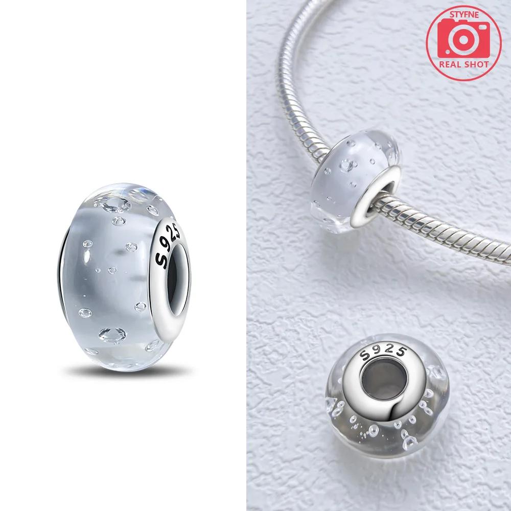 925 Silver Bracelet Women DIY Gift Murano Jewelry with Flower Blue Star Green Turtle Glass Beads