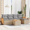 VidaXL Garden Lounge Set with Cushions 6 Pcs, Patio Sofas, Patio Furniture Set, Outdoor Furniture, Beige 3227606