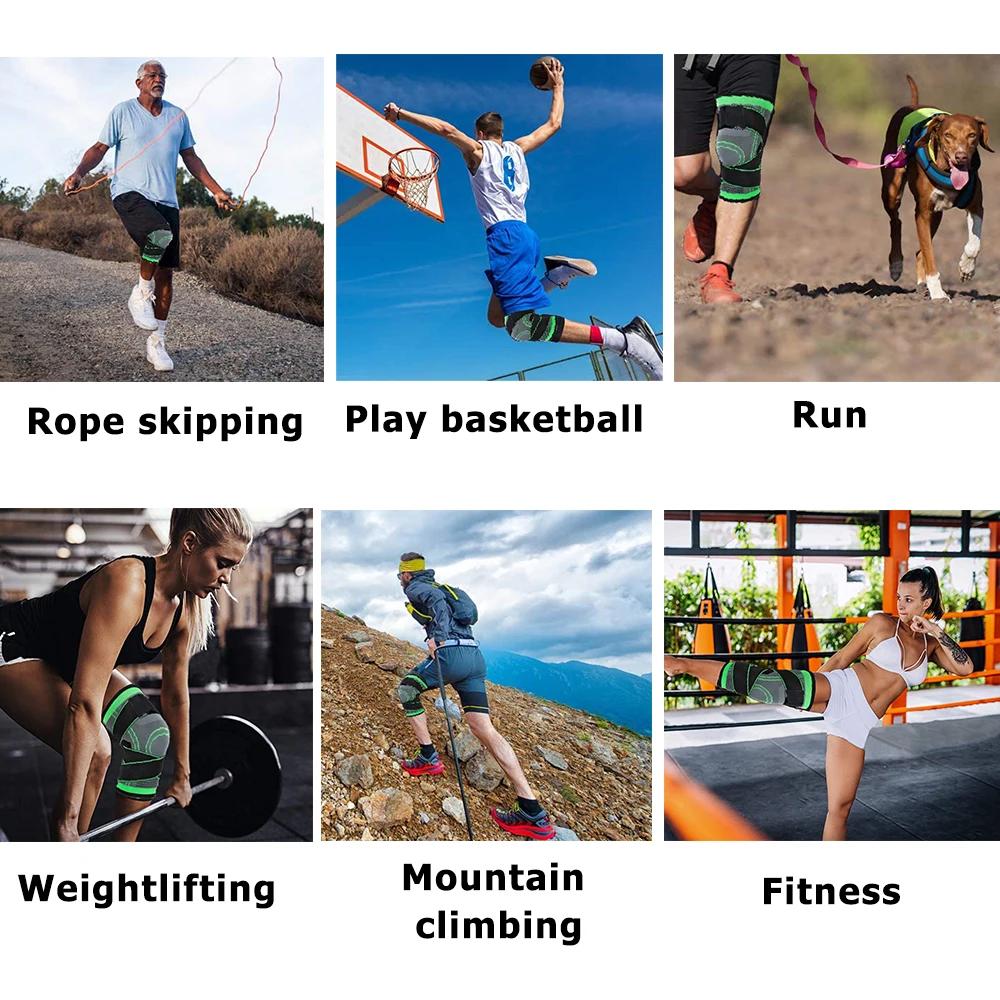 2 упаковки наколенников спортивные эластичные наколенники с высоким давлением поддержка фитнес баскетбол волейбол защитное снаряжение защита суставов