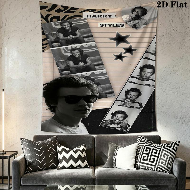 1PC Harry Styles Wall Hanging Printed Fabric Blanket Decorative Tapestries for Bedroom Living Room Home Decor