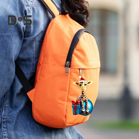 Рождественское украшение в виде жирафа, акриловая милая подвеска в виде животного, мультяшный жираф, подвесное украшение для дерева, автомобиля, подарок любителям животных