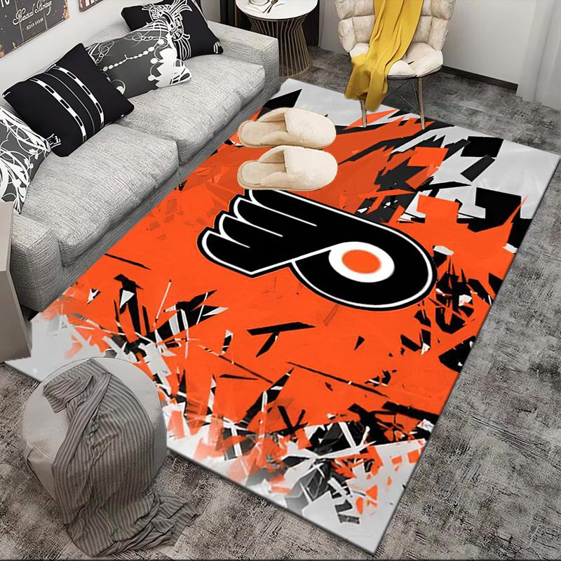 Flyers Hockey Logo Art Area Rug Suitable for Indoor And Outdoor,Carpets for Kitchens, Homes, Offices, Living Rooms,Home Decor,Christmas Gift