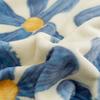 Microfiber Floral Throw Blanket Soft Cozy Plant Sunflower Daisy Blue Fleece Knitted Blanket Lightweight Fluffy Blanket All Seasons for Couch Bed Sofa