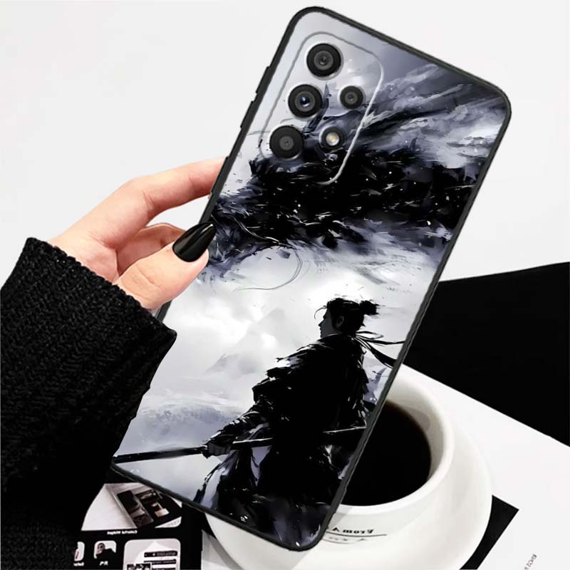 Мечник в древнем стиле Для Samsung A73 A72 A71 A55 A54 A53 A52 A51 A13 A22 A16 A15 A12 A14 A26 A07 5G Черный Чехол для Телефона
