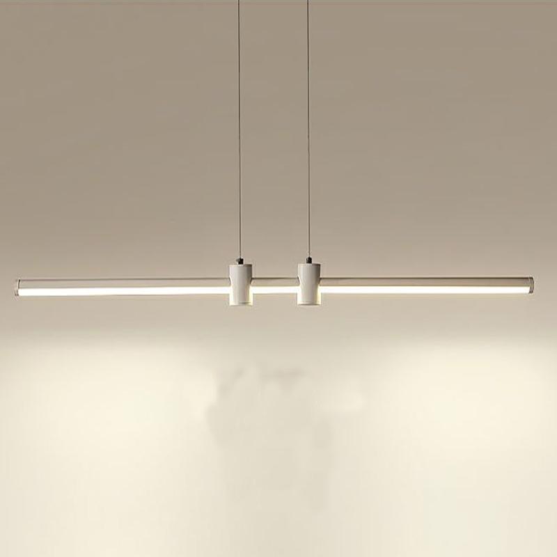 Минималистичный серебристый подвесной светильник для столовой, современный простой обеденный стол, островной бар, белая колонна, прорезной подвесной светильник для чайного домика