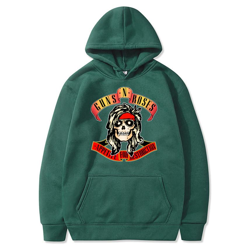 Толстовки с капюшоном Guns N 'Roses, музыкальная хард-рок-группа, уличная одежда с принтом черепа, унисекс, женская мода, толстовки большого размера, пуловер в стиле хип-хоп