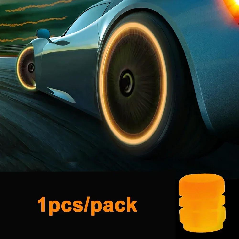 1/20 шт. Светящиеся колпачки для ниппелей, флуоресцентные, светящиеся ночью, декор для автомобиля, универсальные, для мотоцикла, велосипеда, пылезащитные, декоративные колпачки для ниппелей шин
