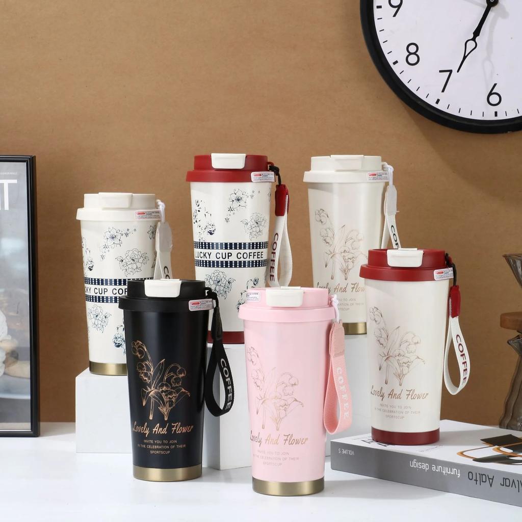 500ml Coffee Mug 316 Stainless Steel Vacuum Flask and Directly Drinking Insulated Tumbler Thermal Cup Double Wall Leak-proof