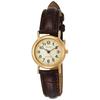 Q&Q Watch Analog Waterproof Leather Strap QA63-103 Women's Brown