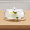Bamboo Cake Holder with Dome for Serving and Storing Breads Pastries
