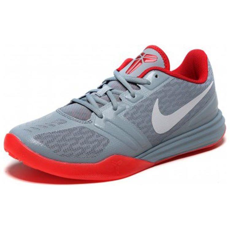 Nike KB Mentality Кеды унисекс серого цвета с красными, ярко-малиновыми и металлически-платиновыми акцентами University-Red-Bright-Crimson-Metallic-Platinum 704942-007
