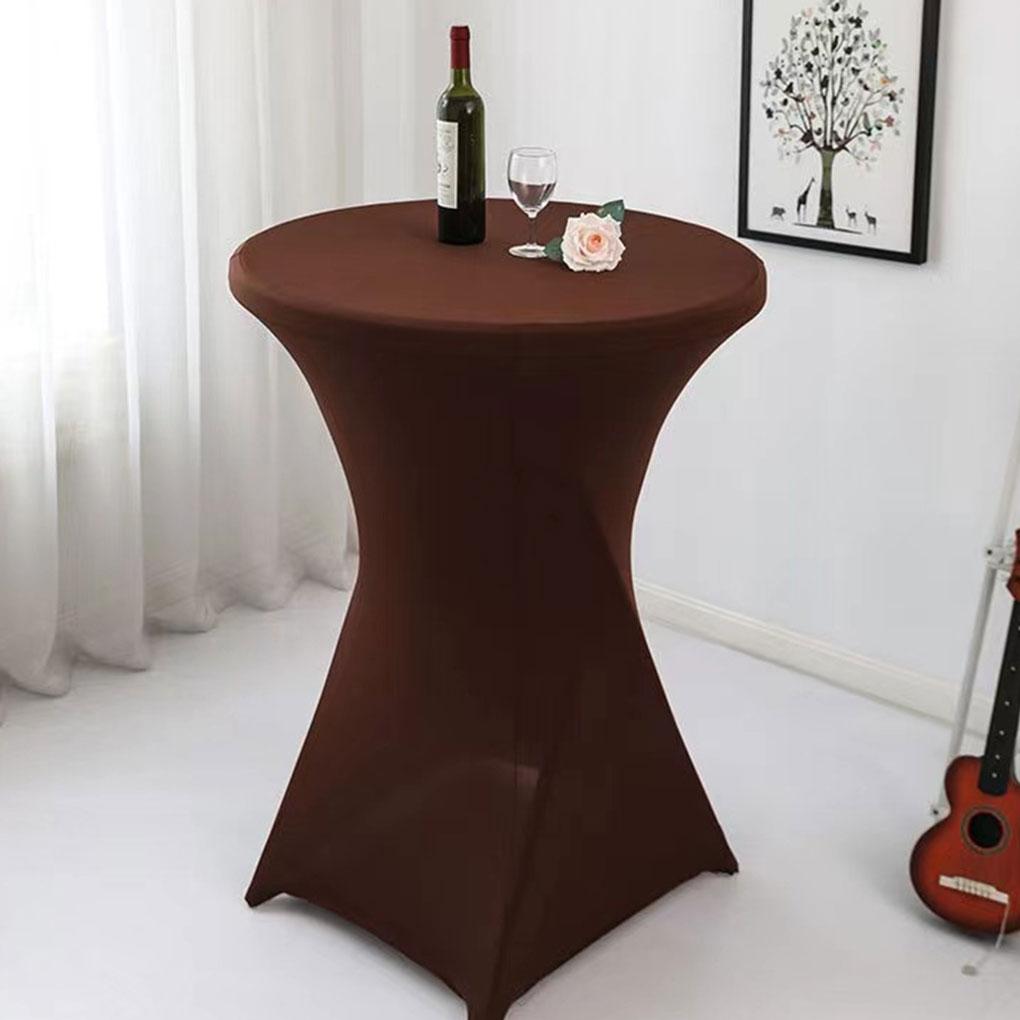 Easy Care Elastic Cocktail Table Set Fitting For Hotel Wedding Party Hotel Wedding Party Table Cover