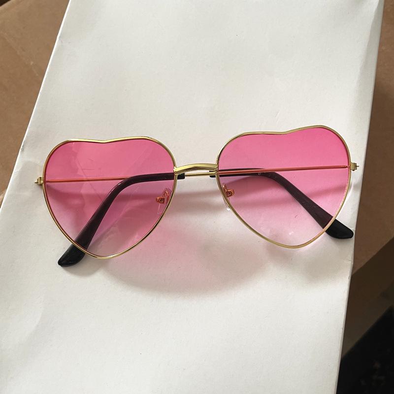 Солнцезащитные очки в корейском ретро-стиле в форме персикового сердца с линзами цвета океана - Модные унисекс очки в форме сердца