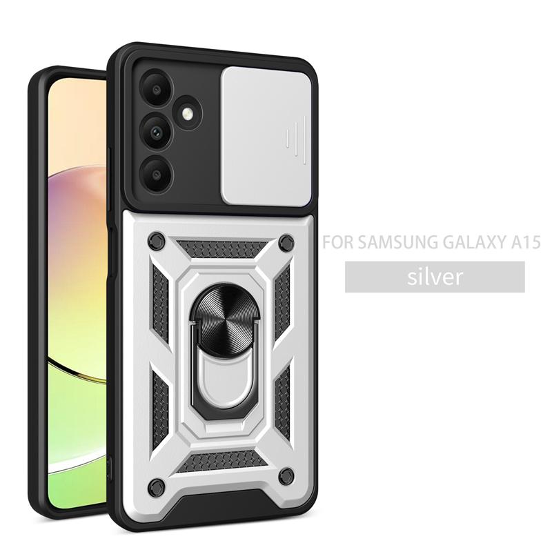 For Samsung Galaxy A15 5G 2023 Case Slide Camera Armor Phone Case For Samsung A15 A15 A 15 5G Car Magnetic Stand Ring Back Cover