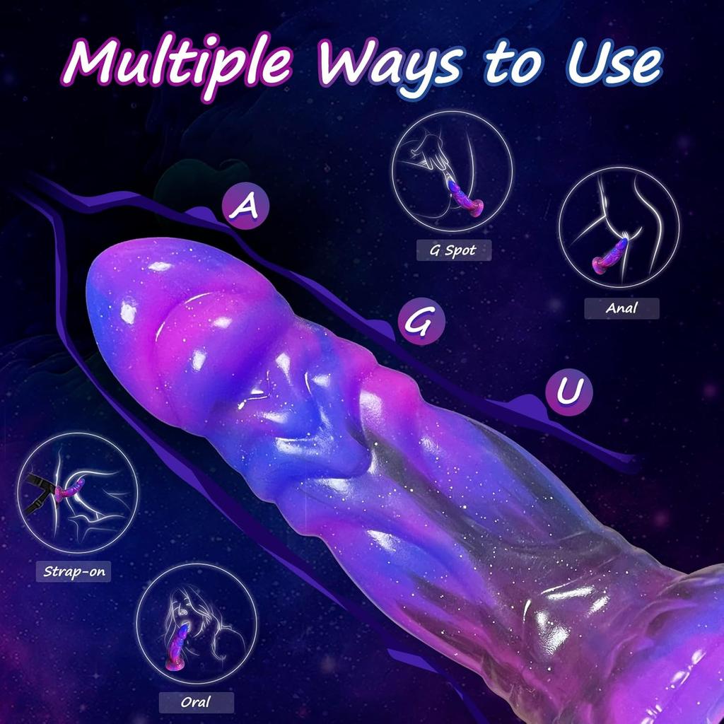 Огромный светящийся анальный монстр дилдо для женщин и мужчин, животный пенис на присоске, стимуляция простаты и влагалища, секс-игрушки для взрослых, для пар, секс-шоп