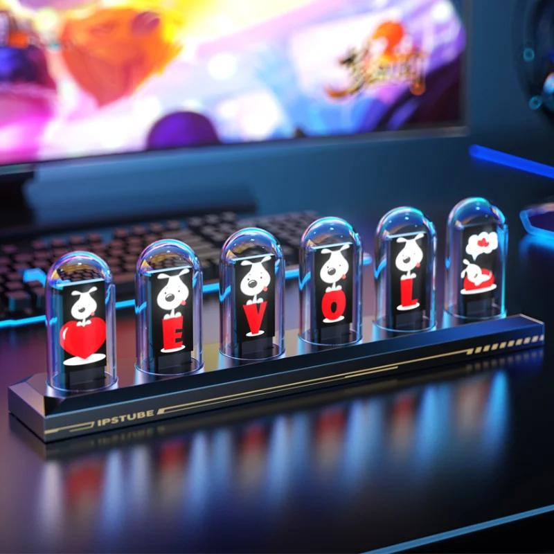 Умные бесшумные ретро-будильники RGB цифровые светодиодные роскошные элегантные часы Nixie Tube Clock Flip Nordic Desk Clock Room Unique Design Clock Office Decoration