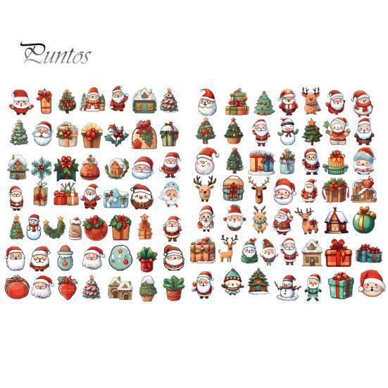 50 шт./пакет, рождественская наклейка, неповторяющаяся самоклеящаяся водонепроницаемая съемная крышка телефона, ноутбук, скрапбук, наклейка для поздравительных открыток, принадлежности для самостоятельного изготовления