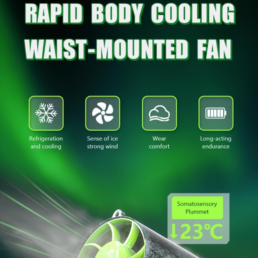 Portable Waist Fan,3 In 1 Multifunctional USB Rechargeable Hands Free Body Cooler with 15000mAh Battery,7Adjustable Speeds,Brushless Motor for Outdoor