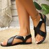 Модные женские сандалии 2025 Летние сандалии Плоские Мягкая кожа Женская обувь Повседневные Уличные Пляжные Римские сандалии Обувь для женщин Шлепанцы