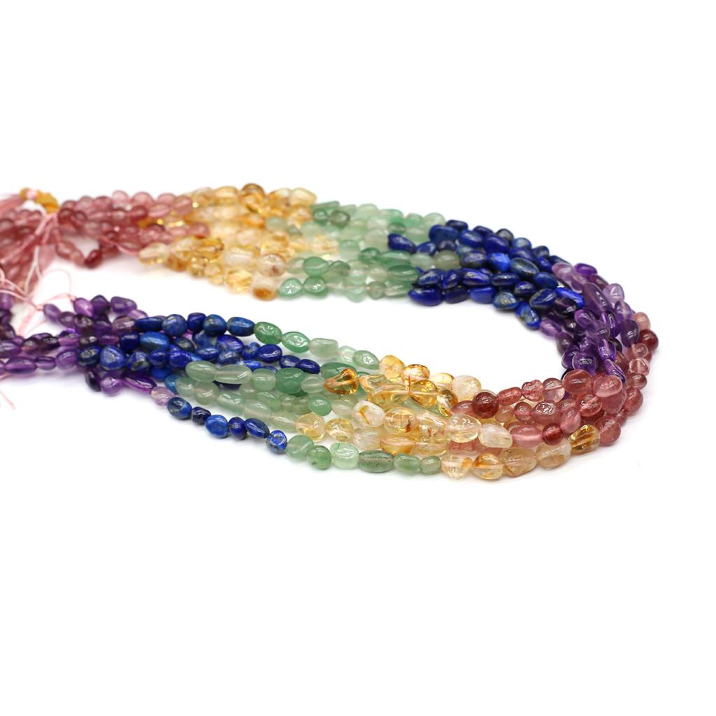 1 нить разноцветных бусин из натуральных драгоценных камней, богемные нерегулярные овальные бусины-разделители для изготовления украшений, рождественских поделок, ожерелий и браслетов своими руками, 38 см