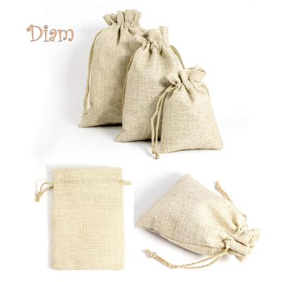 Набор льняных мешочков с тесемками для хранения ювелирных украшений