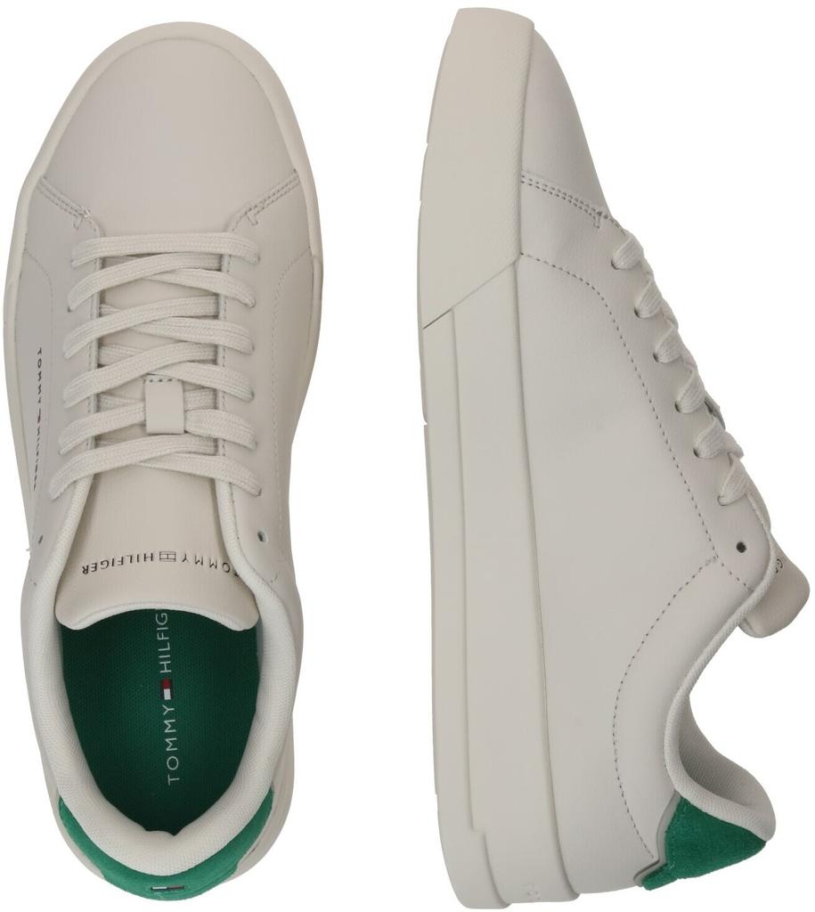 Кроссовки на платформе Tommy Hilfiger TH Court LTH Detail Ess бежевые кремово-зеленые