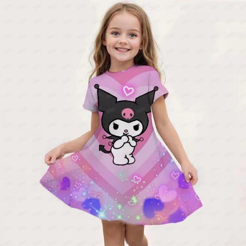 Летняя Новая Детская Одежда Платье Без Рукавов С Принтом Hello Kitty Для Девочек 3-14 Лет Повседневное Дышащее Платье Принцессы