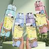 1PC SpongeBob Cartoon Print 750ml sports water bottle leakproof straw lid outdoor office home