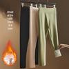 High-Waist Seamless Tummy-Control Cashmere Silk Women's Leggings - Thick, Warm, Plus-Size for Autumn & Winter