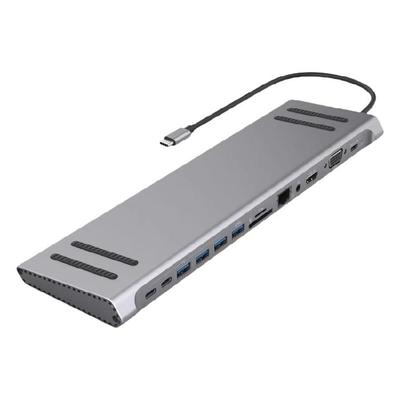 USB C Док-станция 14 в 1 Хаб-адаптер Type C для Ноутбуков HDMI VGA Ethernet USB Порт Возможности 4K Дисплея