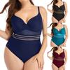 Swimwear Push Up Solid Color One-piece Backless Women Mesh Hollow Swimsuit for Beach