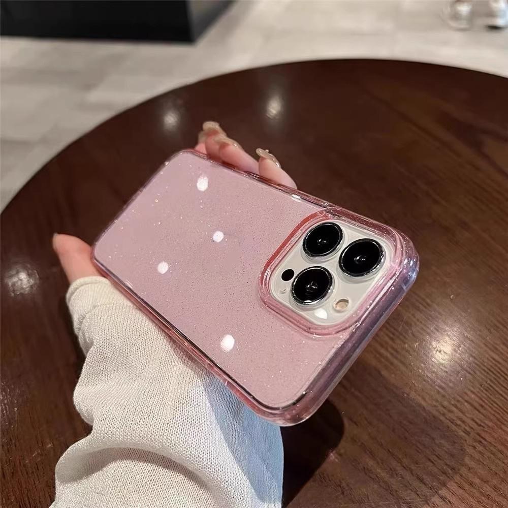Блестящий прозрачный чехол для Iphone 17 Air 17E 16 16E 15 14 Plus 13 Pro Max 12 11 X Xs Max Xr 8 Se 2022 2020 Милый прозрачный чехол с блестками для телефона Аксессуары