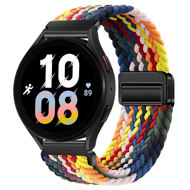 Плетеная нейлоновая петля 20 мм 22 мм для Samsung Galaxy Watch 6 5 4 3 Amazfit GTR4 Магнитный браслет Huawei Watch 4/3/GT3 Pro Ремешок