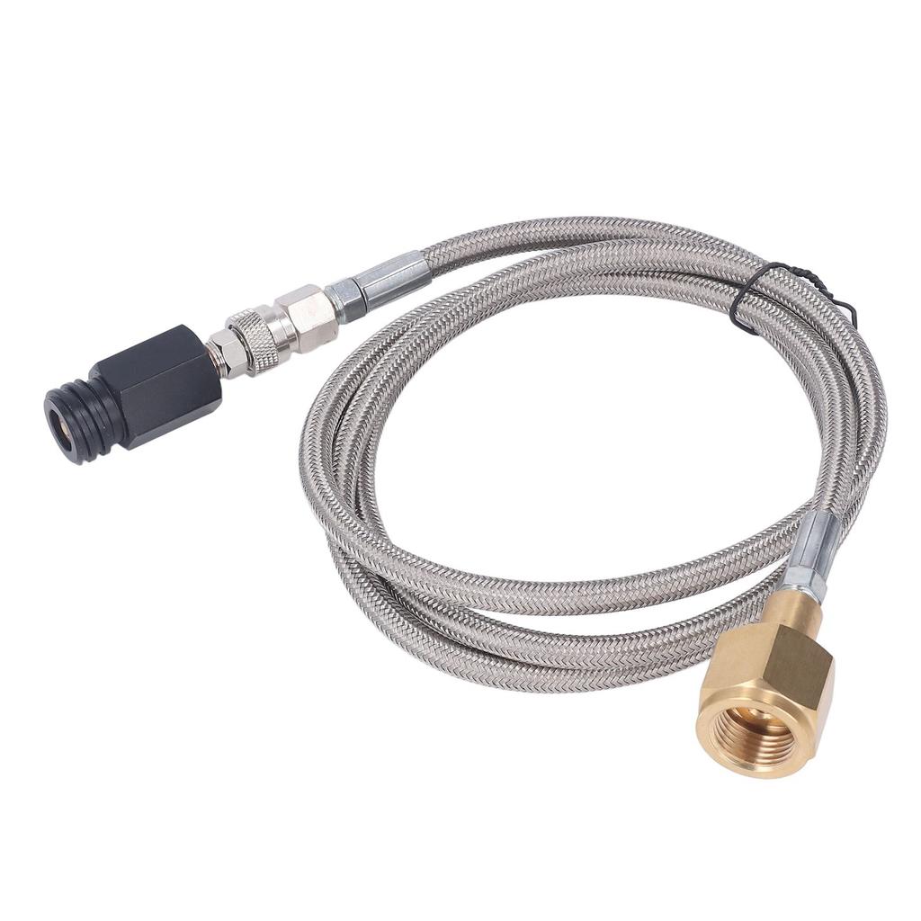 Soda Refill Adapter CO2 Cylinder Cartridge Fill Tank Connector with 60in Hose CGA320 Stainless Steel Hose