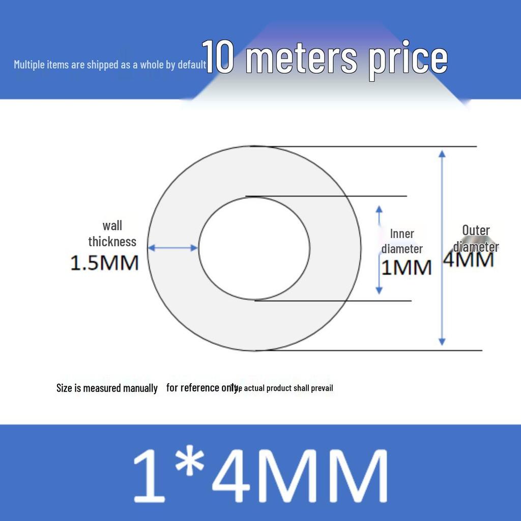Маленькая высокотемпературная пищевая силиконовая трубка - Внутренний диаметр 0,3-1