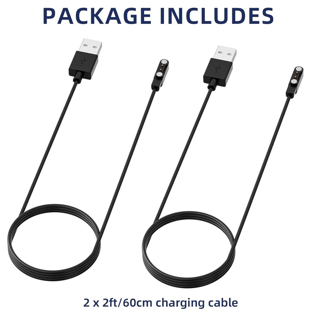 2-Pack Charger Replacement for FAFAFROG Dog Bark Collar, Magnetic Charging Cable, Black