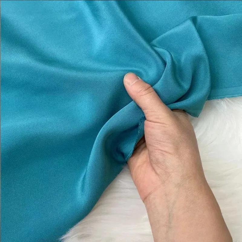 Однотонная 100% шелковая ткань Крэп де Шин 30 момми, тяжелый шелковый крэп, ткань для одежды, платьев, брюк
