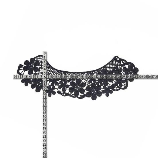 Yousheng 1 Pair Embroidered Collar Women Lace Neckline Hollow Lace Fabric Trim Applique for DIY Sewing Halloween Cosplay