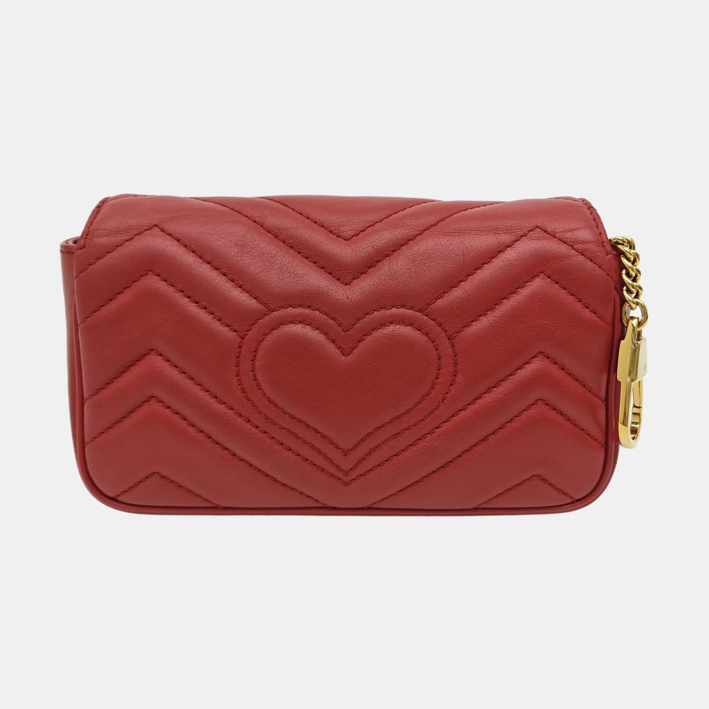 [Pre-Owned] GG Marmont Vintage Metal Logo Quilted Leather Mini Shoulder Bag - Very Good #SBLMTA
